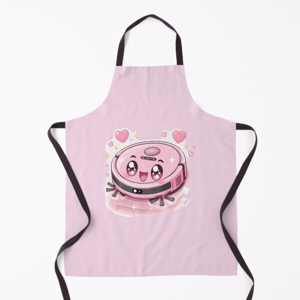 Item preview, Cute Happy Pink Robot Vacuum Cleaning Cartoon Kawaii Character designed and sold by OksArtStudio.