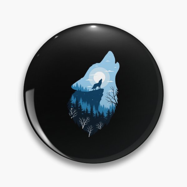 Item preview, Wolf Howling Moon Forest Wilderness Nature Lover designed and sold by PopStars1993.