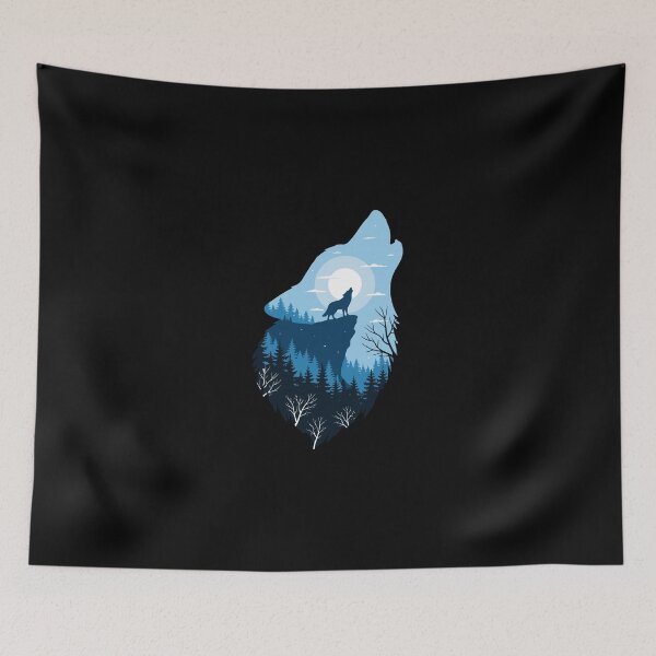 Item preview, Wolf Howling Moon Forest Wilderness Nature Lover designed and sold by PopStars1993.