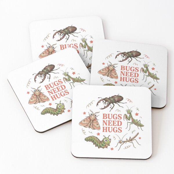 Item preview, Cute Bugs Need Hugs Funny Insect Art Print Whimsical Entomology Nature Lover Gift designed and sold by raedattia.