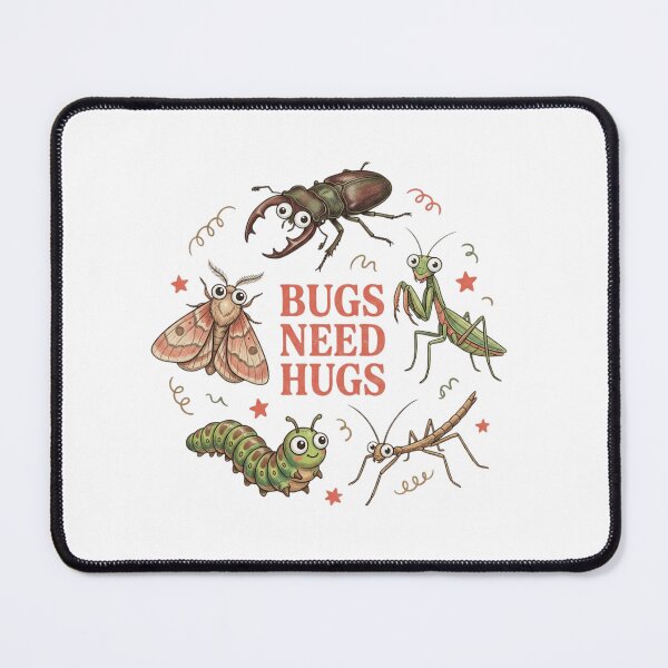 Item preview, Cute Bugs Need Hugs Funny Insect Art Print Whimsical Entomology Nature Lover Gift designed and sold by raedattia.