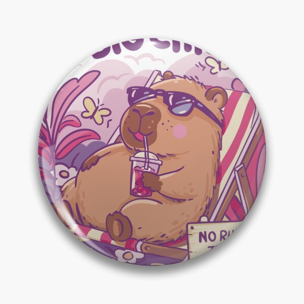 Item preview, Capybara big chill, t shirt print, hand drawn illustration  designed and sold by NatalkaP.