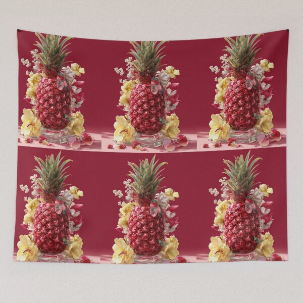 Item preview, Pineapple Tropical Fruits and Flowers designed and sold by Grafititee.