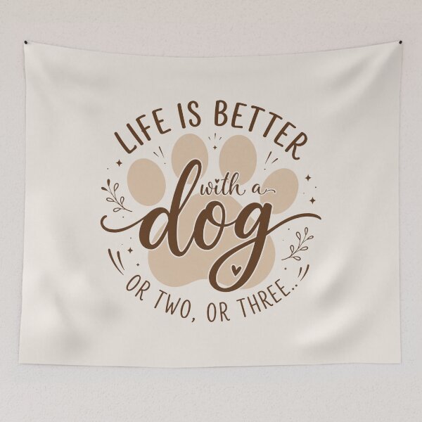 Item preview, Life Is Better With A Dog or Two or Three, Funny Dog Owner, Dog Lover Gift, Dog Mom, Dog Paw, Dog Dad Gift, Adopt Dog designed and sold by Quiajia.