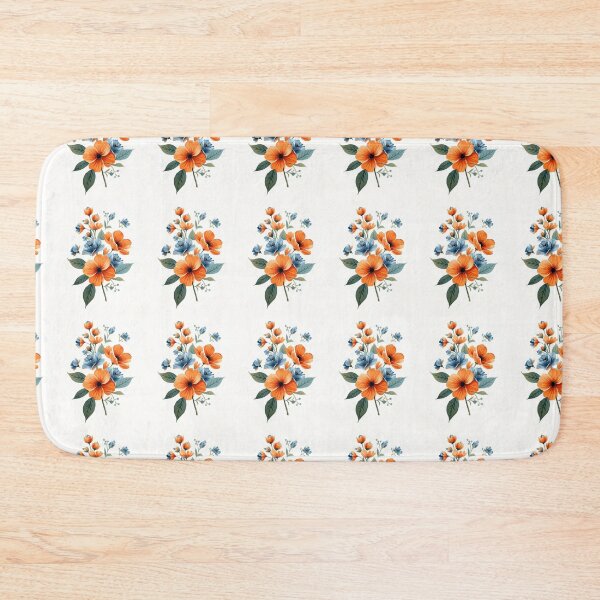 Item preview, Orange & Blue Floral Bouquet | Vintage Botanical Flower Clipart PNG | Printable Wall Art | Sublimation Design designed and sold by MEHMET CAN.