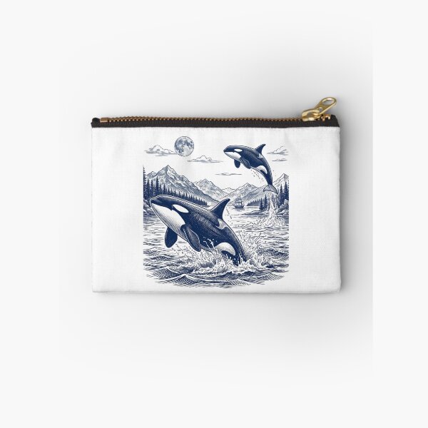 Item preview, Vintage Orca Whale Art Print Retro Killer Whale Ocean Waves Pacific Northwest Nautical designed and sold by raedattia.