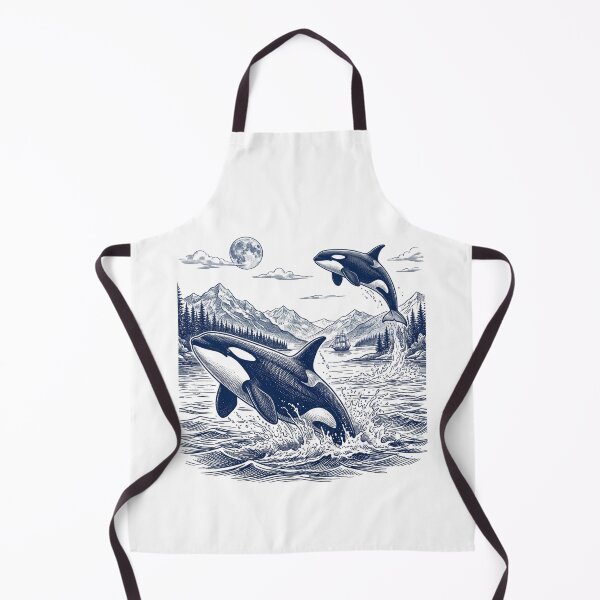 Item preview, Vintage Orca Whale Art Print Retro Killer Whale Ocean Waves Pacific Northwest Nautical designed and sold by raedattia.