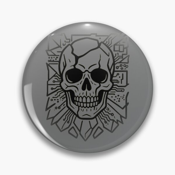Item preview, Cracked Cyber Skull Circuit Board Geometric Drawing designed and sold by MarCinu Art.
