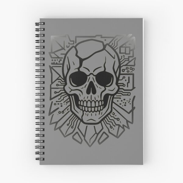 Item preview, Cracked Cyber Skull Circuit Board Geometric Drawing designed and sold by MarCinu Art.