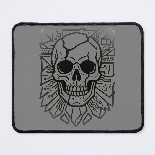 Item preview, Cracked Cyber Skull Circuit Board Geometric Drawing designed and sold by MarCinu Art.