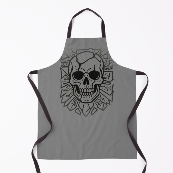 Item preview, Cracked Cyber Skull Circuit Board Geometric Drawing designed and sold by MarCinu Art.