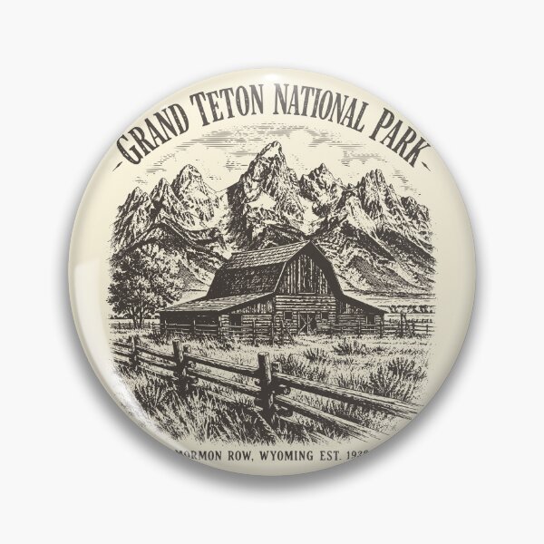 Item preview, Vintage Grand Teton National Park Mormon Row Sketch designed and sold by Imaginationbeyond.