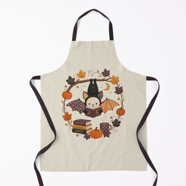 Item preview, Upside Down Bat Reading Patchwork Halloween Wreath designed and sold by Panom Suavichien.