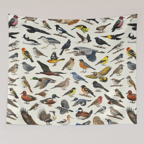 Item preview, Native Birds of Nevada Retro Style Identification Chart designed and sold by kakarikihill.