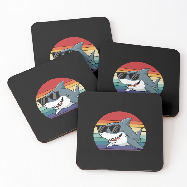 Item preview, Smiling Shark Sunglasses Retro Sunset Summer Ocean Lover designed and sold by PopStars1993.