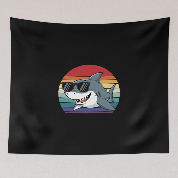 Item preview, Smiling Shark Sunglasses Retro Sunset Summer Ocean Lover designed and sold by PopStars1993.