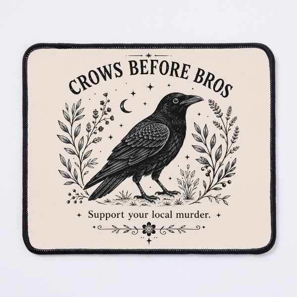 Item preview, Crows Before Bros, Funny Crow Lover, Sarcastic Gothic Raven, Support Local Murder, Weirdcore Meme Animal Gift, F-Caw-F designed and sold by Cchotlan.