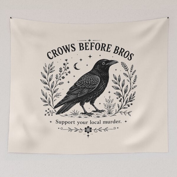 Item preview, Crows Before Bros, Funny Crow Lover, Sarcastic Gothic Raven, Support Local Murder, Weirdcore Meme Animal Gift, F-Caw-F designed and sold by Cchotlan.