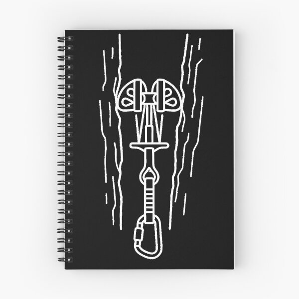 Item preview, Rock Climbing Belay System Line Art white version designed and sold by Areteclimbdesing.