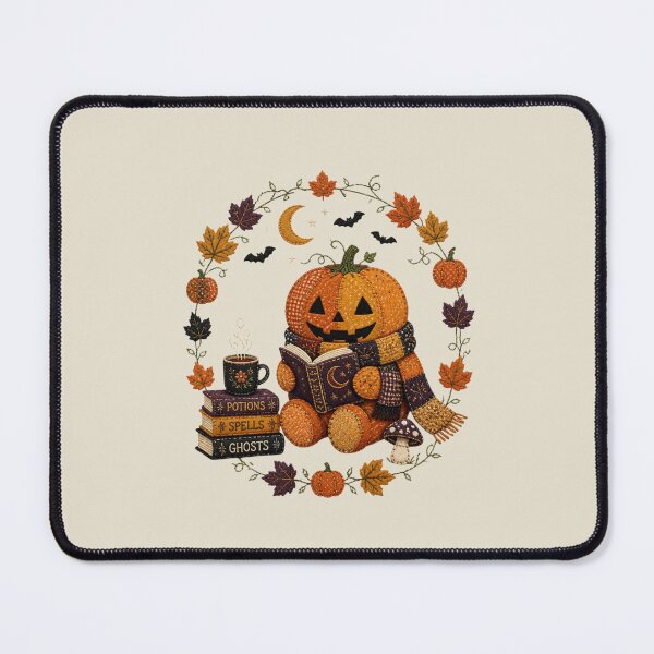 Item preview, Pumpkin Reading Patchwork Halloween Wreath Design designed and sold by Panom Suavichien.