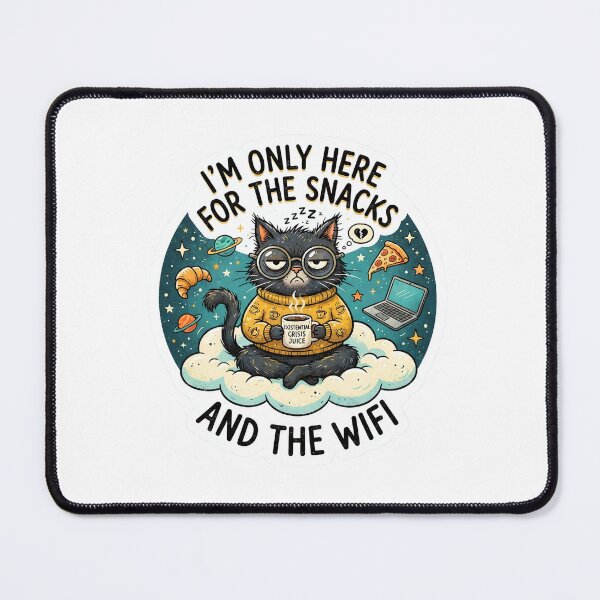 Item preview, I'm Only Here For The Snacks Cat designed and sold by SassyArtistry.