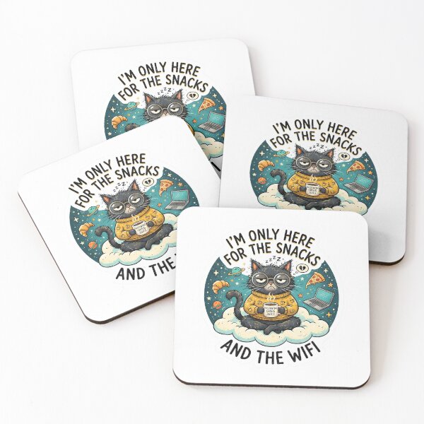 Item preview, I'm Only Here For The Snacks Cat designed and sold by SassyArtistry.
