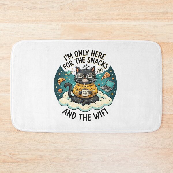 Item preview, I'm Only Here For The Snacks Cat designed and sold by SassyArtistry.