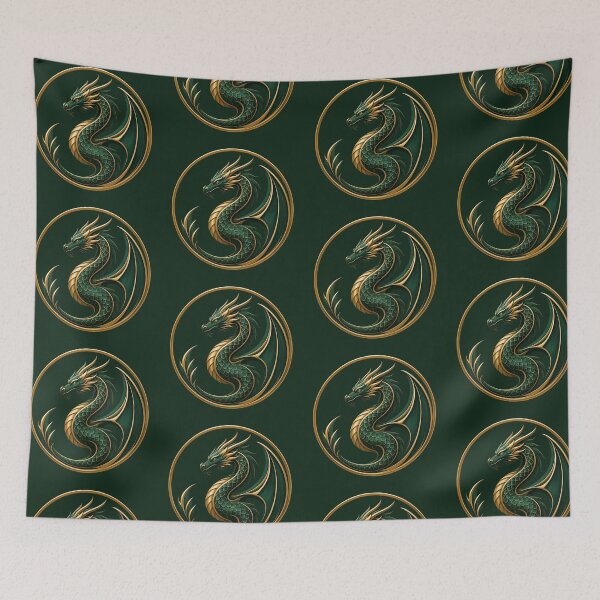 Item preview, Green and Gold Dragon – Powerful Mystical Dragon Logo designed and sold by Koloryx.