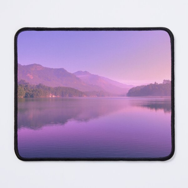 Item preview, Dreamy Mountain Lake at Sunrise | Serene Purple Landscape | Nature Photography Wall Art designed and sold by StyleForge Apparel.