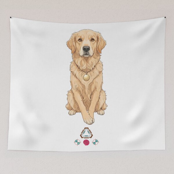 Item preview, Charming Golden Retriever Flat Illustration designed and sold by Whimsy Trail Co.