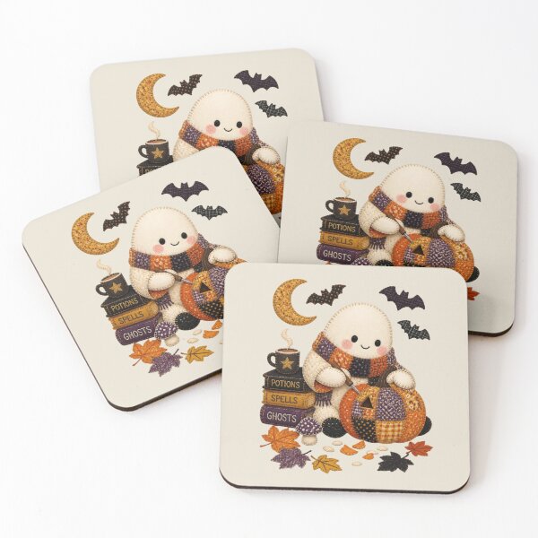 Item preview, Ghost Carving Pumpkin Patchwork Halloween Design designed and sold by Panom Suavichien.