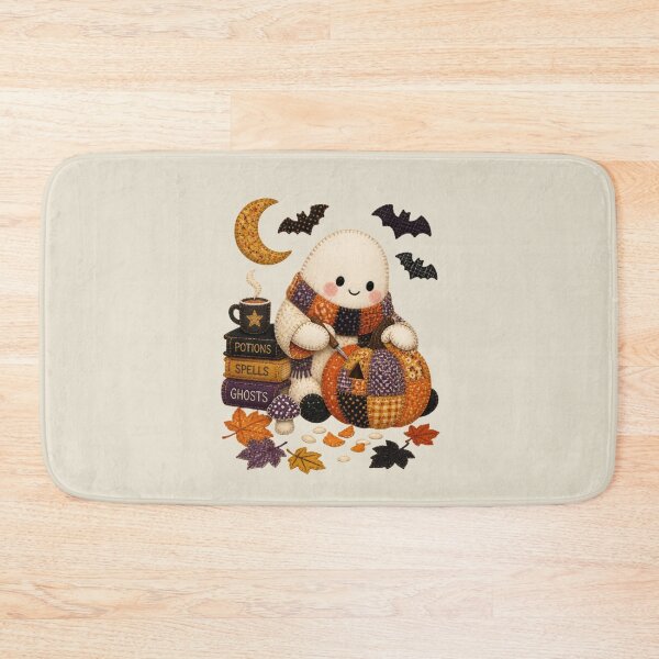 Item preview, Ghost Carving Pumpkin Patchwork Halloween Design designed and sold by Panom Suavichien.