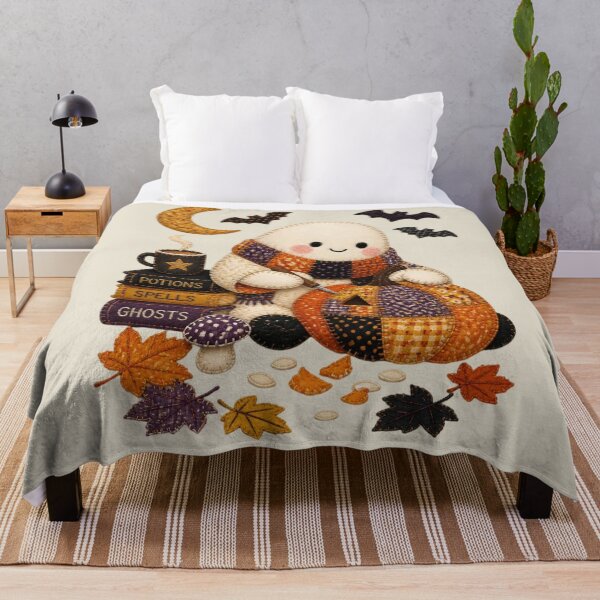 Item preview, Ghost Carving Pumpkin Patchwork Halloween Design designed and sold by Panom Suavichien.