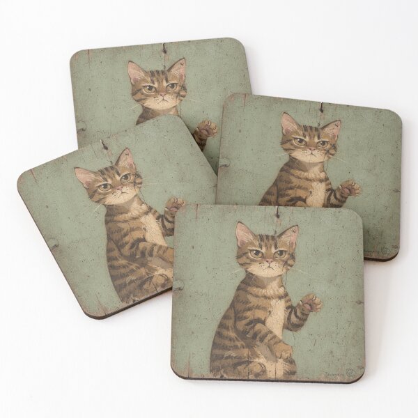Item preview, Brown Tabby Pawing a Pen Off the Desk on Purpose Folk Art designed and sold by PictorialWhimsy.