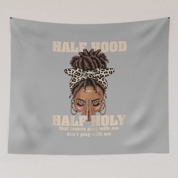 Item preview, Half Hood Half Holy Pray Christian African Afro Black Women_2 designed and sold by ArleneRowe.
