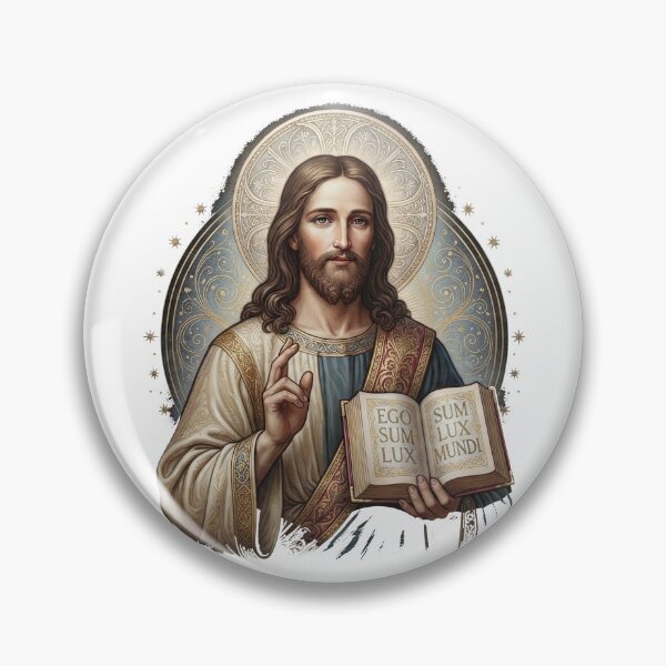Item preview, Vintage Jesus Christ Ego Sum Lux Mundi designed and sold by SassyArtistry.