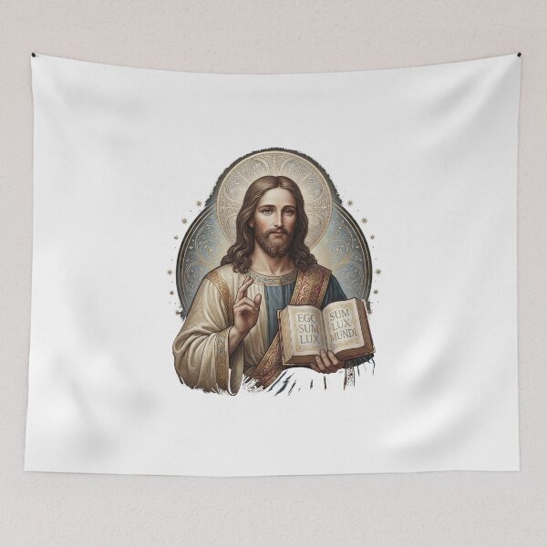 Item preview, Vintage Jesus Christ Ego Sum Lux Mundi designed and sold by SassyArtistry.