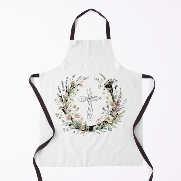 Item preview, Elegant Floral Wreath Christian Cross Art designed and sold by SassyArtistry.