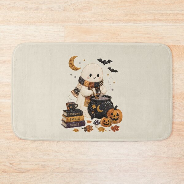 Item preview, Ghost Cauldron Stirring Patchwork Halloween Design designed and sold by Panom Suavichien.