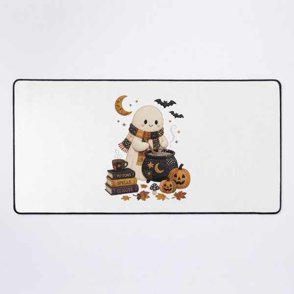 Item preview, Ghost Cauldron Stirring Patchwork Halloween Design designed and sold by Panom Suavichien.