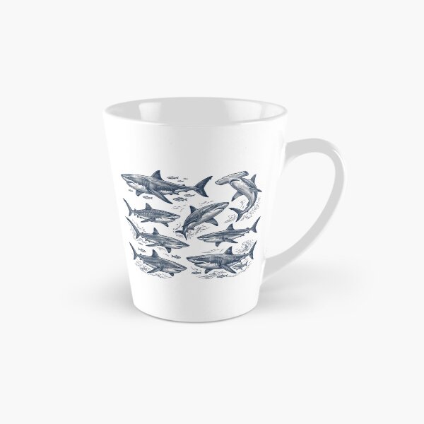 Item preview, Vintage Shark Art Print Retro Great White and Hammerhead Illustration Nautical Marine Life designed and sold by raedattia.