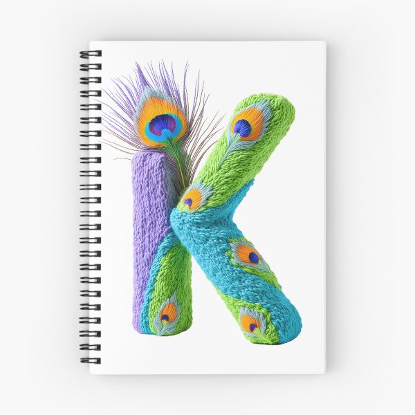 Item preview, The Letter K - Knitted Monogram in Peacock Feathers designed and sold by canvahub.