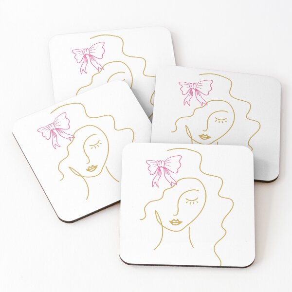 Item preview, Elegant Woman Face One Line Art with Pink Bow designed and sold by vibecraft_studio2.
