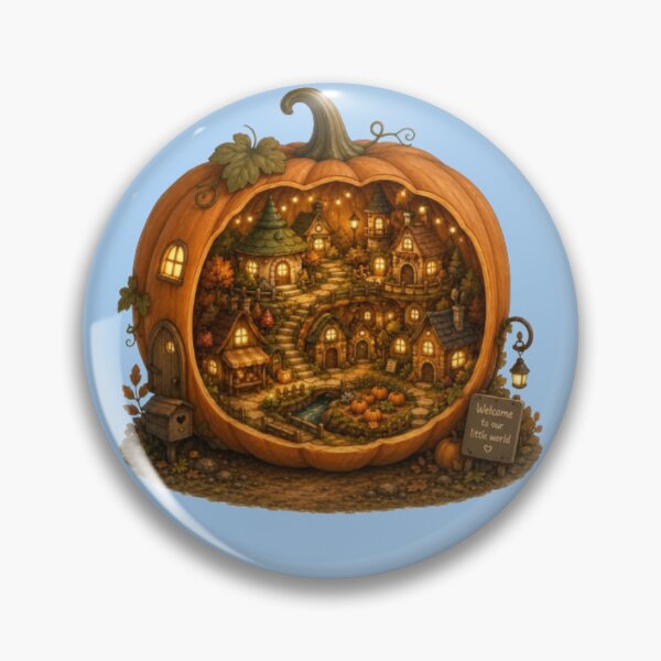 Item preview, Welcome To Our Little World Cute Pumpkin Village Fall Art designed and sold by Miheerala.