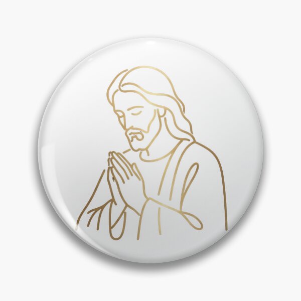 Item preview, Minimalist Gold Praying Jesus Line Art designed and sold by SassyArtistry.