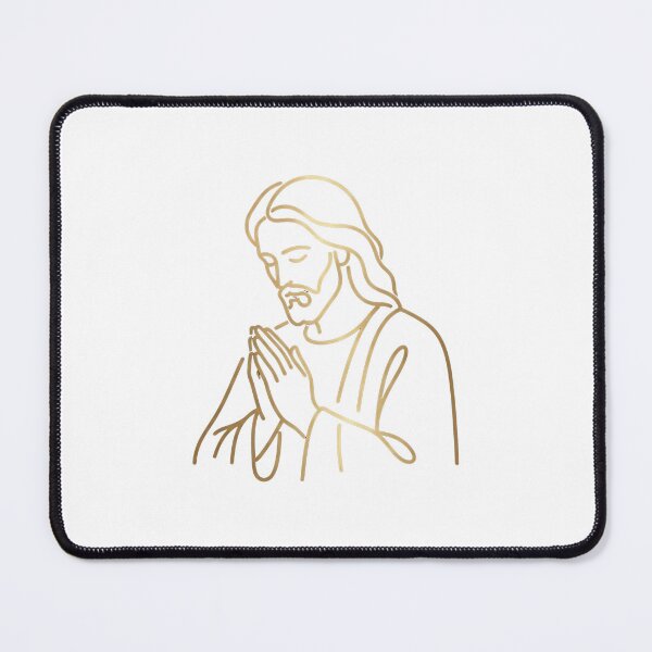 Item preview, Minimalist Gold Praying Jesus Line Art designed and sold by SassyArtistry.