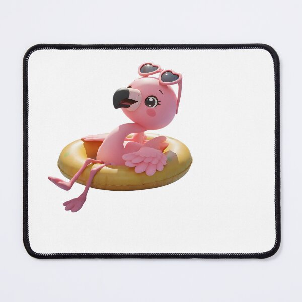 Item preview, Cute Flamingo Swim Ring – Kawaii Cartoon Illustration designed and sold by Halbeskilo.