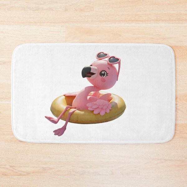 Item preview, Cute Flamingo Swim Ring – Kawaii Cartoon Illustration designed and sold by Halbeskilo.