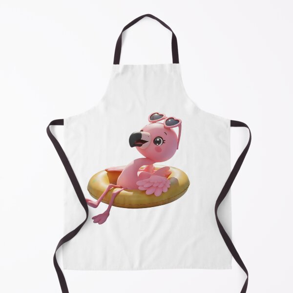 Item preview, Cute Flamingo Swim Ring – Kawaii Cartoon Illustration designed and sold by Halbeskilo.