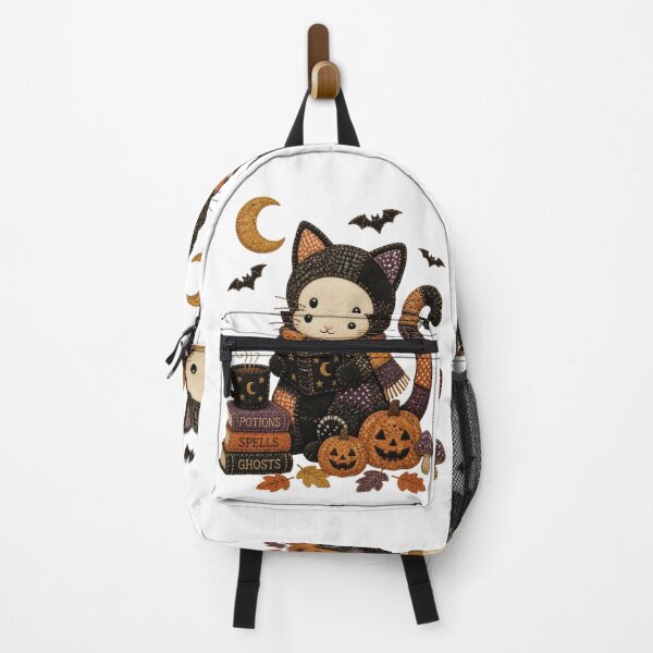 Item preview, Cozy Reading Black Cat Patchwork Halloween Design designed and sold by Panom Suavichien.
